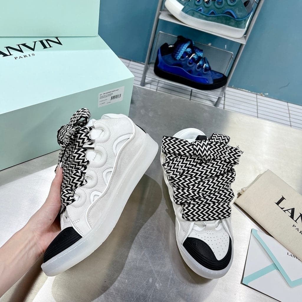 Lanvin Leather Curb Sneaker White – Moda
