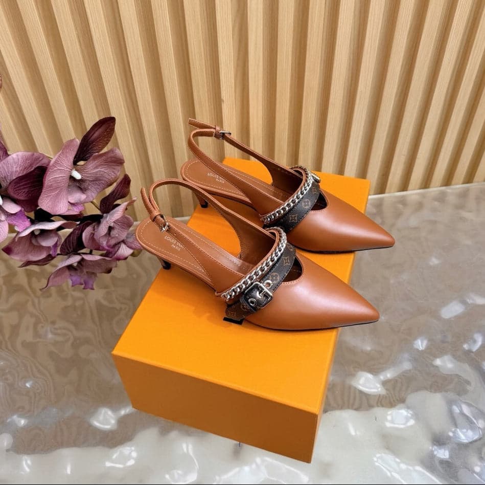 Louis Vuitton LV Vibe Slingback Pumps Brown – Moda