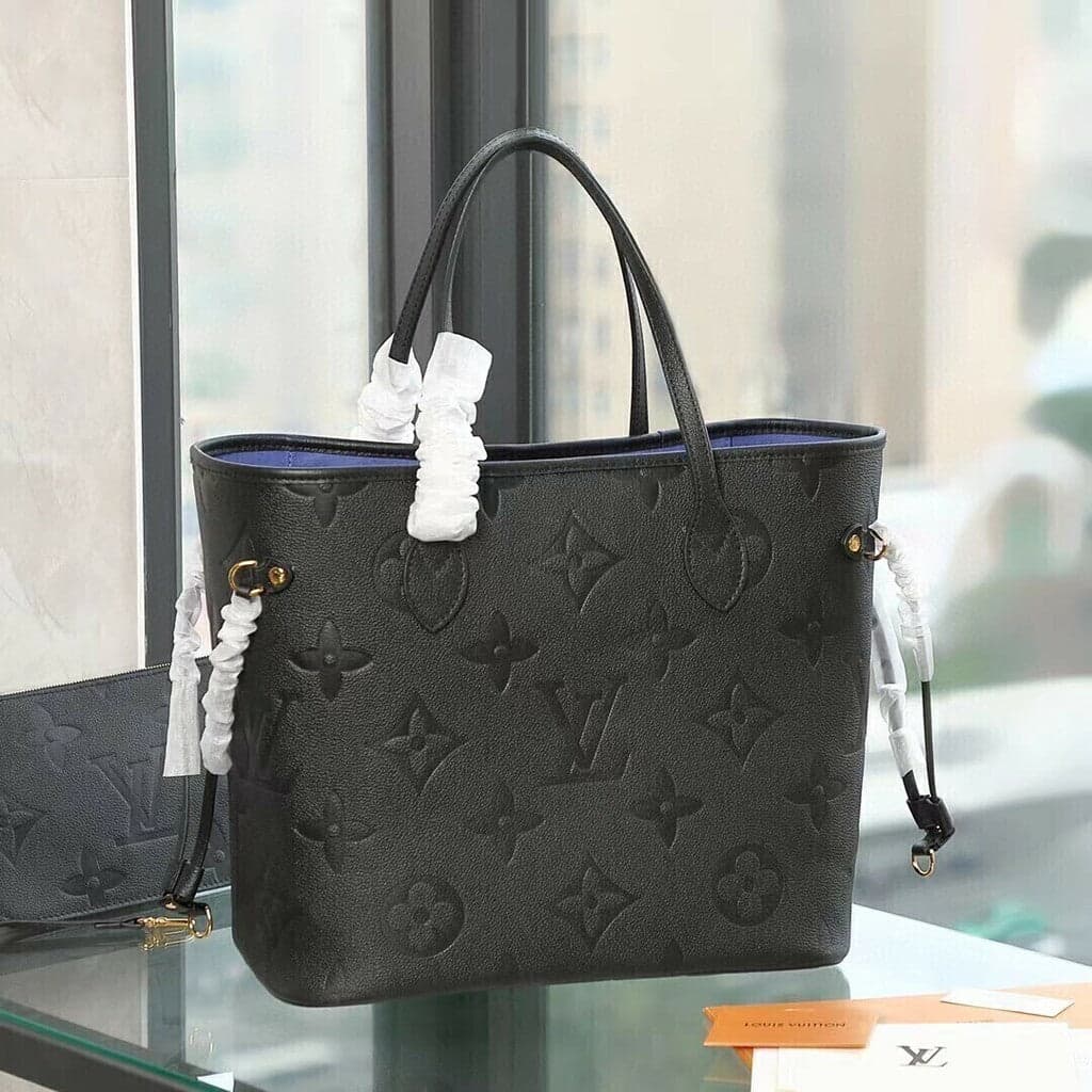 Lv Neverfull MM Empreinte Leather Black – Moda