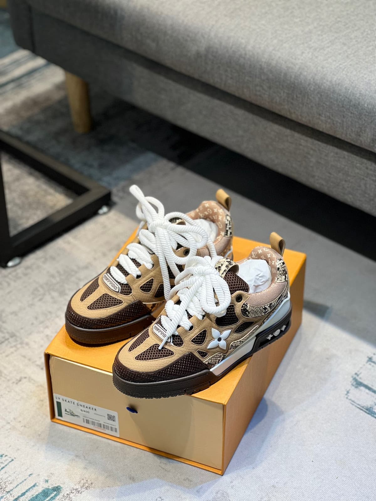 Skate Sneaker Brown Snakeskin – Moda