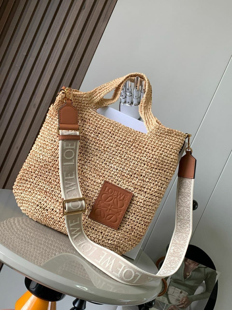 Mini Slit Bag In Raffia And Calfskin LOEWE – Moda