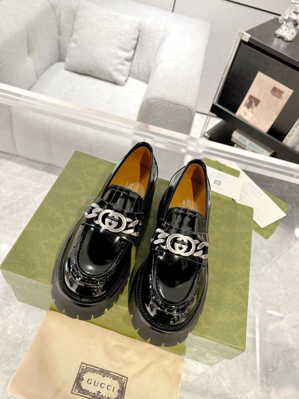 Mocassim Gucci Interlocking GG Black – Moda
