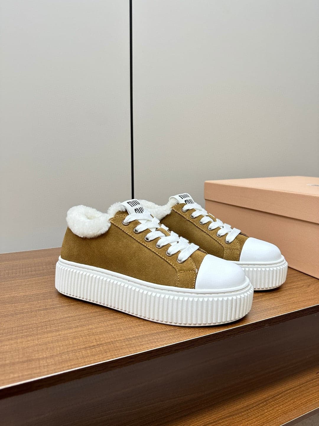Miu Miu Sneakers in Suede Leather – Moda