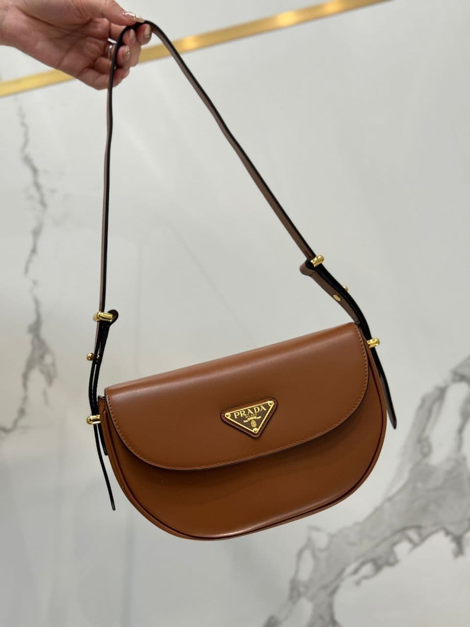 Prada Arqué Leather Shoulder Bag – Moda