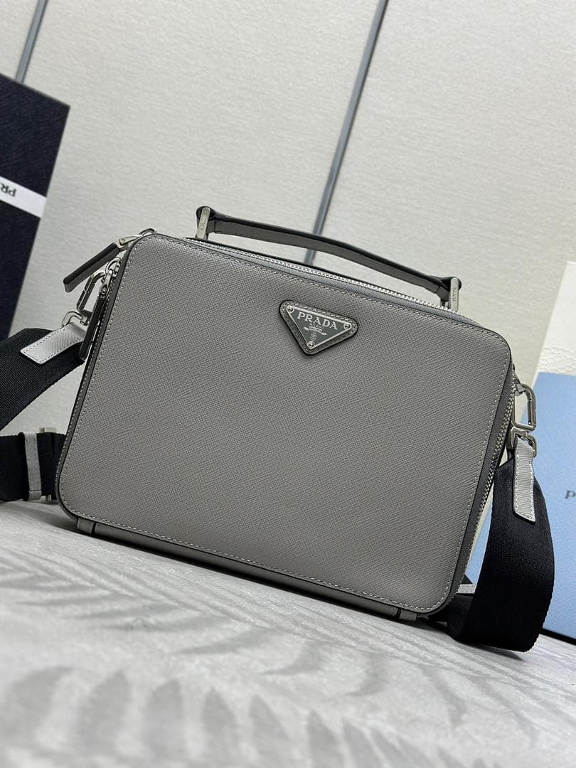 Prada Brique Shoulder Bag Grey – Moda