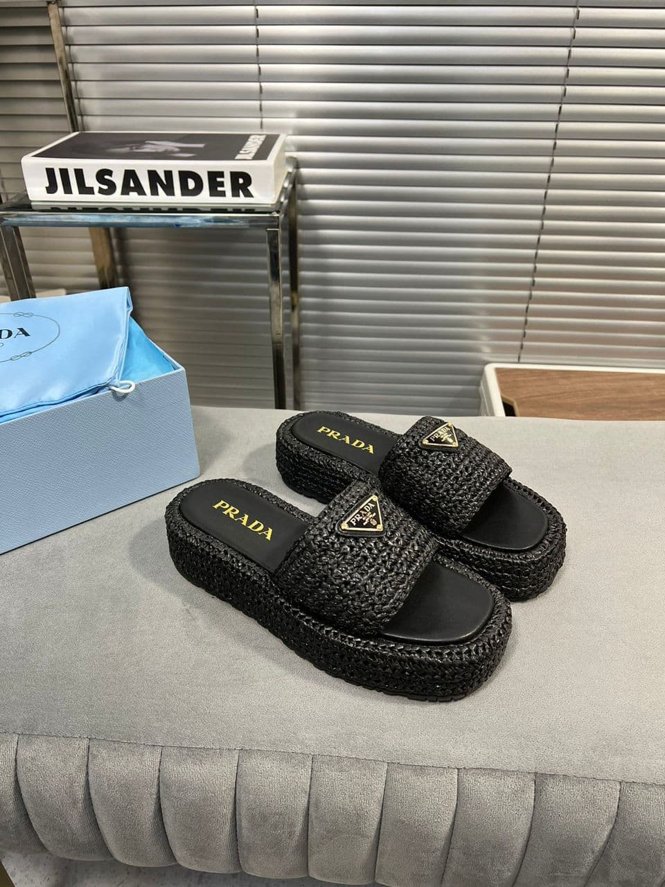 Prada Sandália flatform em crochê – Moda