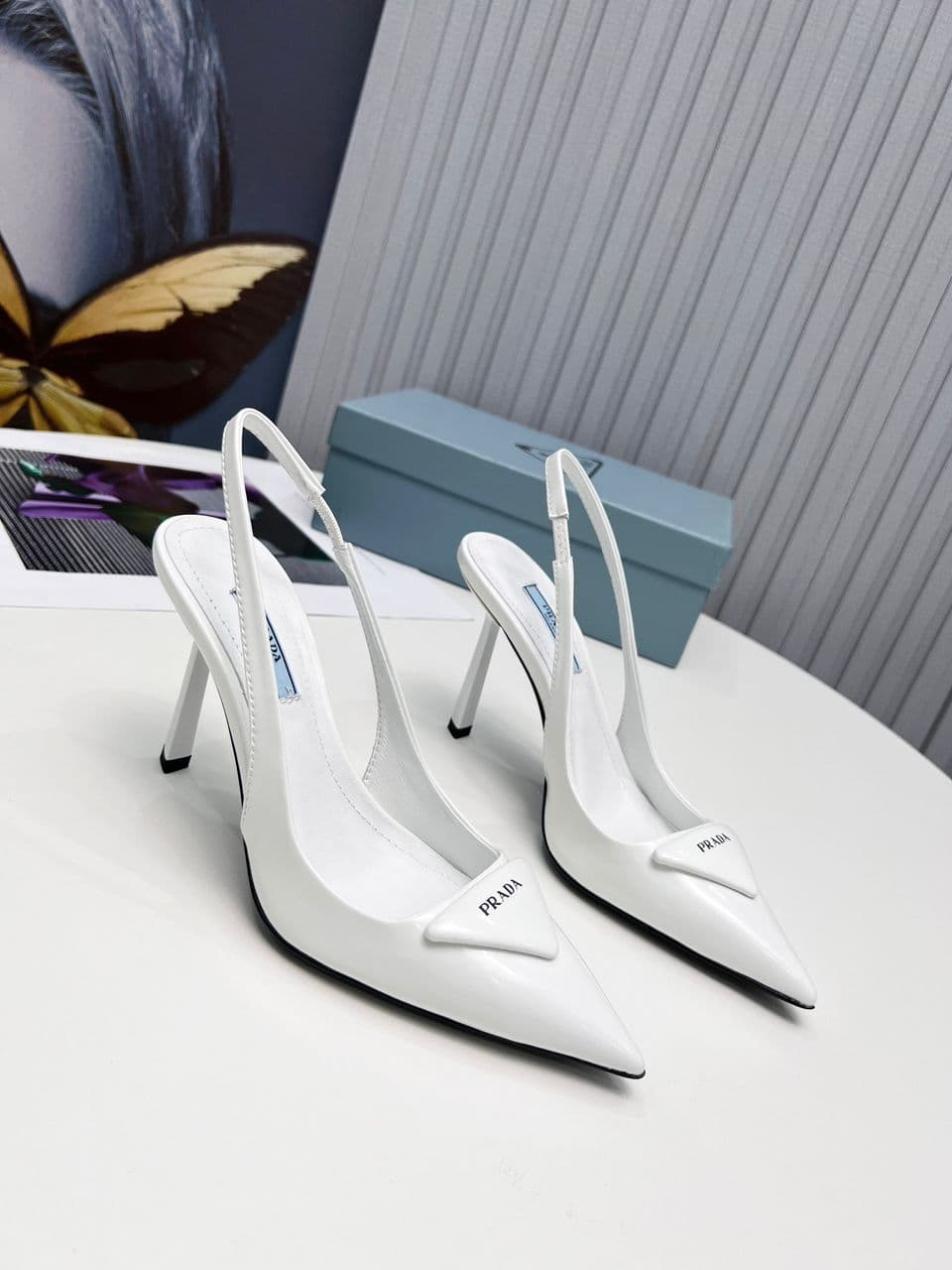 Prada Scarpin Slingback White . – Moda
