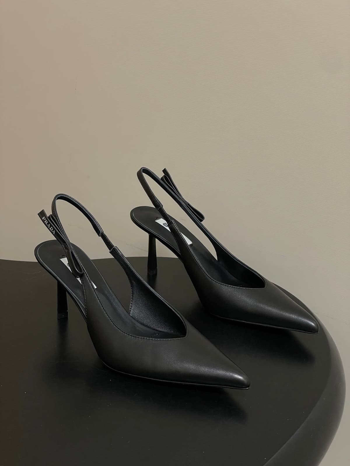 Prada  Slingback Pumps  Black Matte – Moda