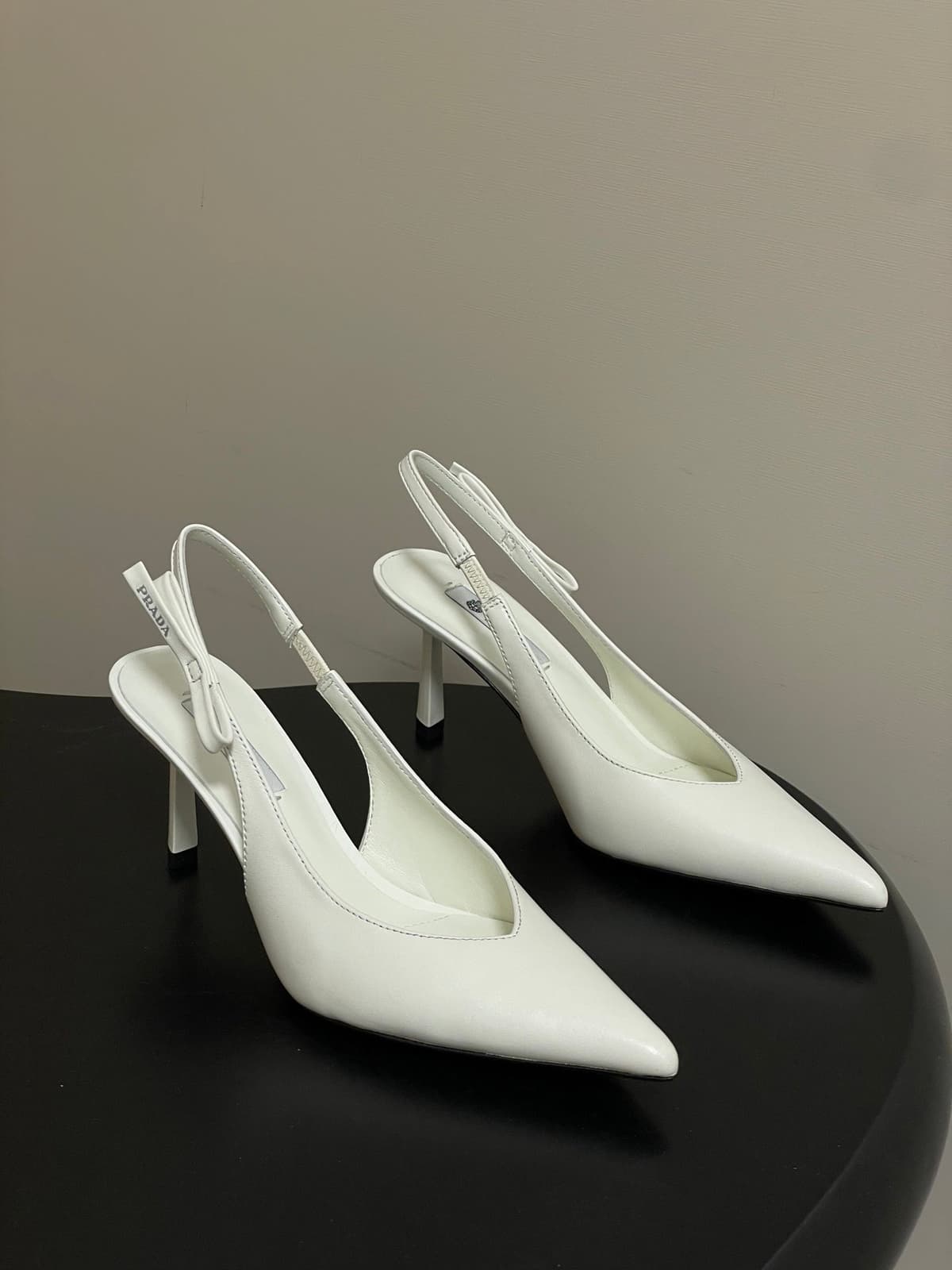 Prada  Slingback Pumps  White – Moda