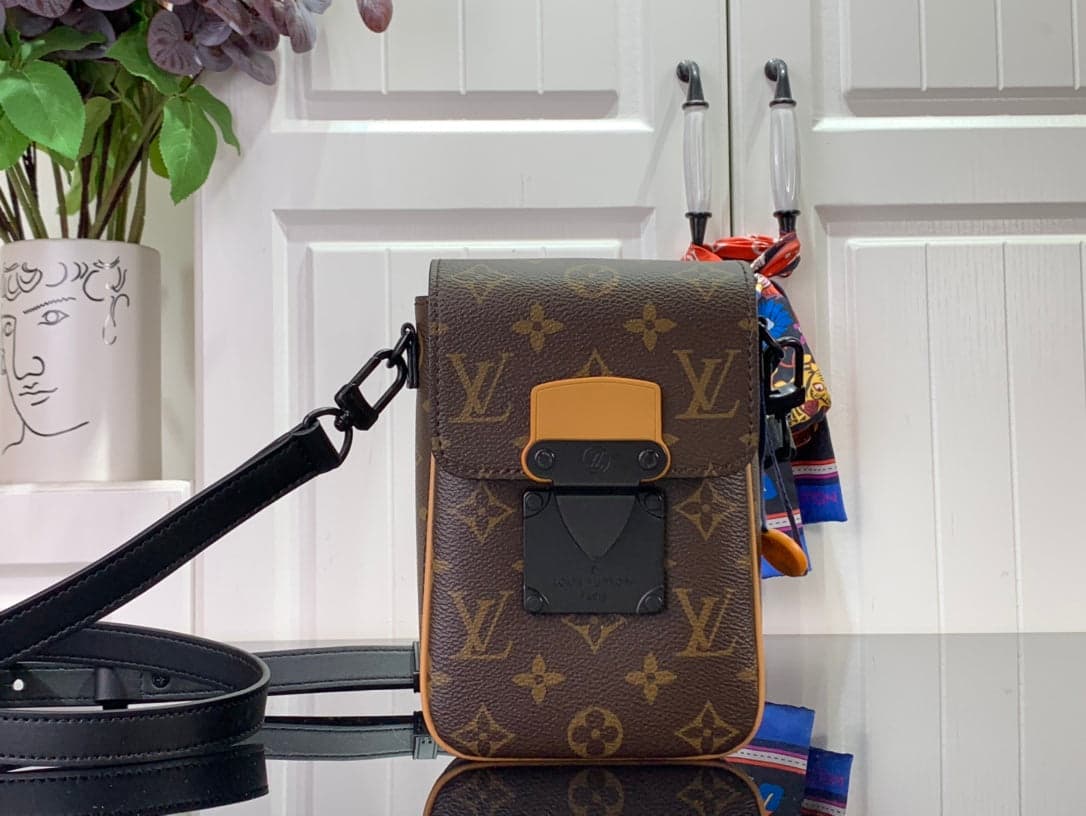 S-lock Vertical Wearable Wallet Monogram Brown – Moda