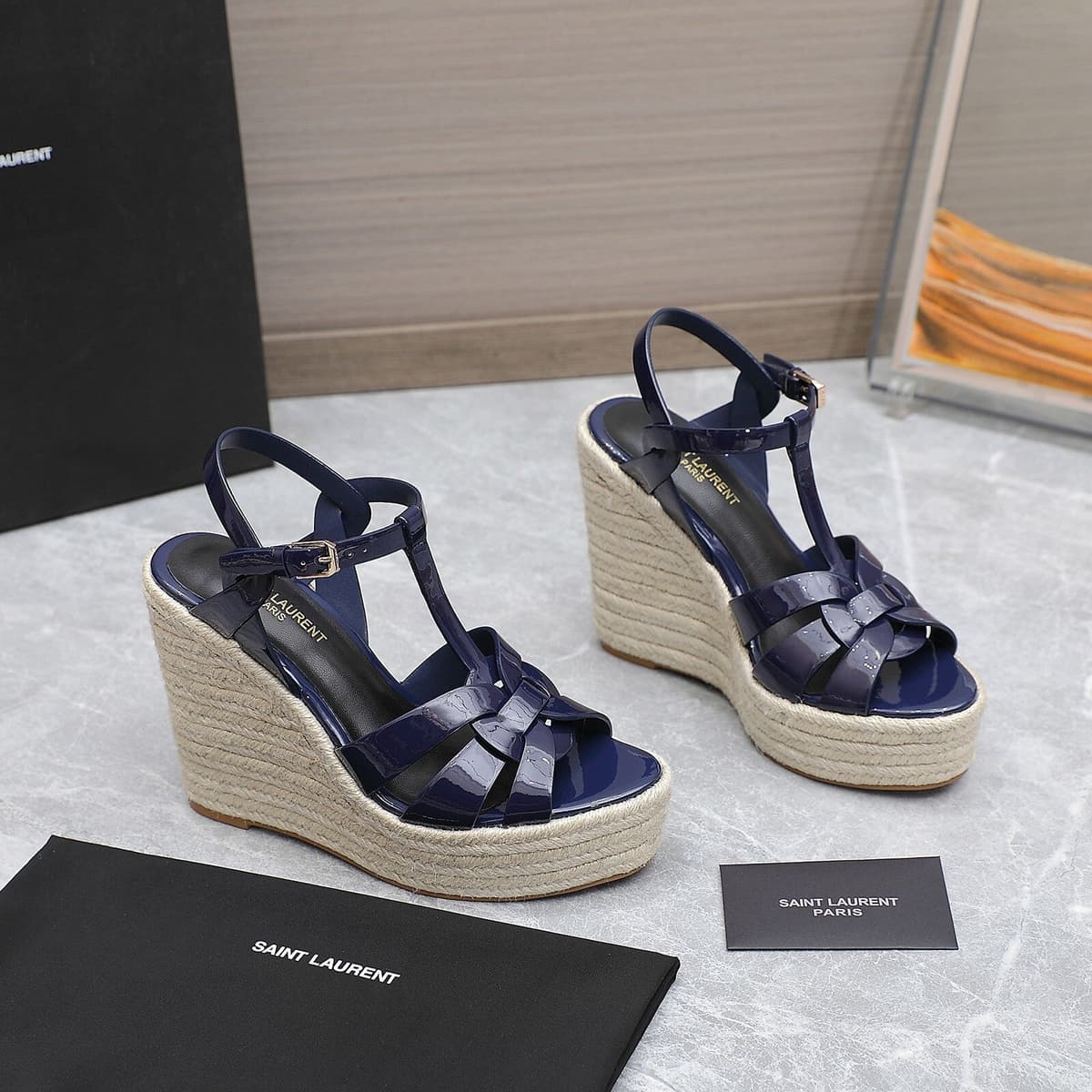 Saint Laurent Espadrille Tribute blue – Moda