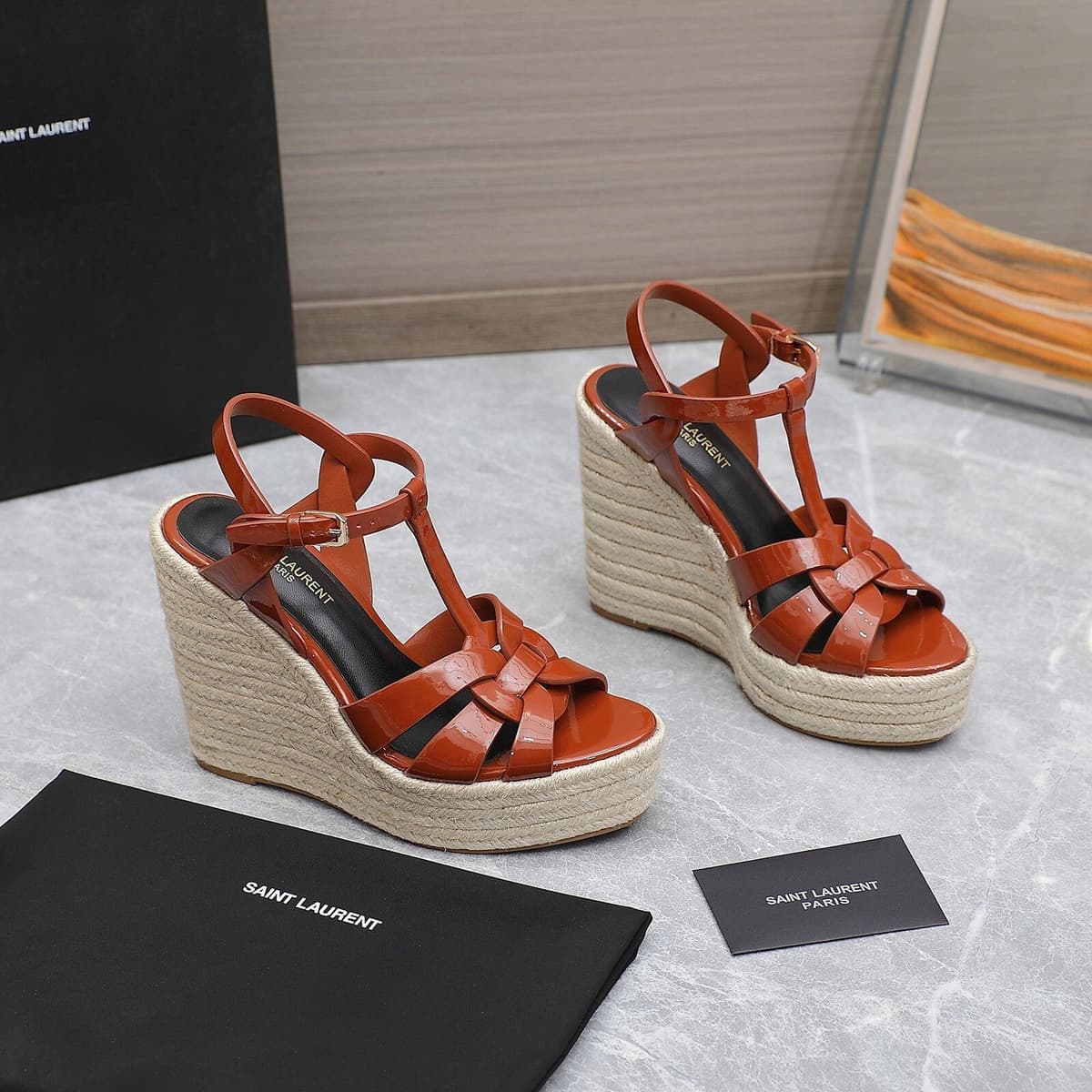 Saint Laurent Espadrille Tribute milk cream – Moda