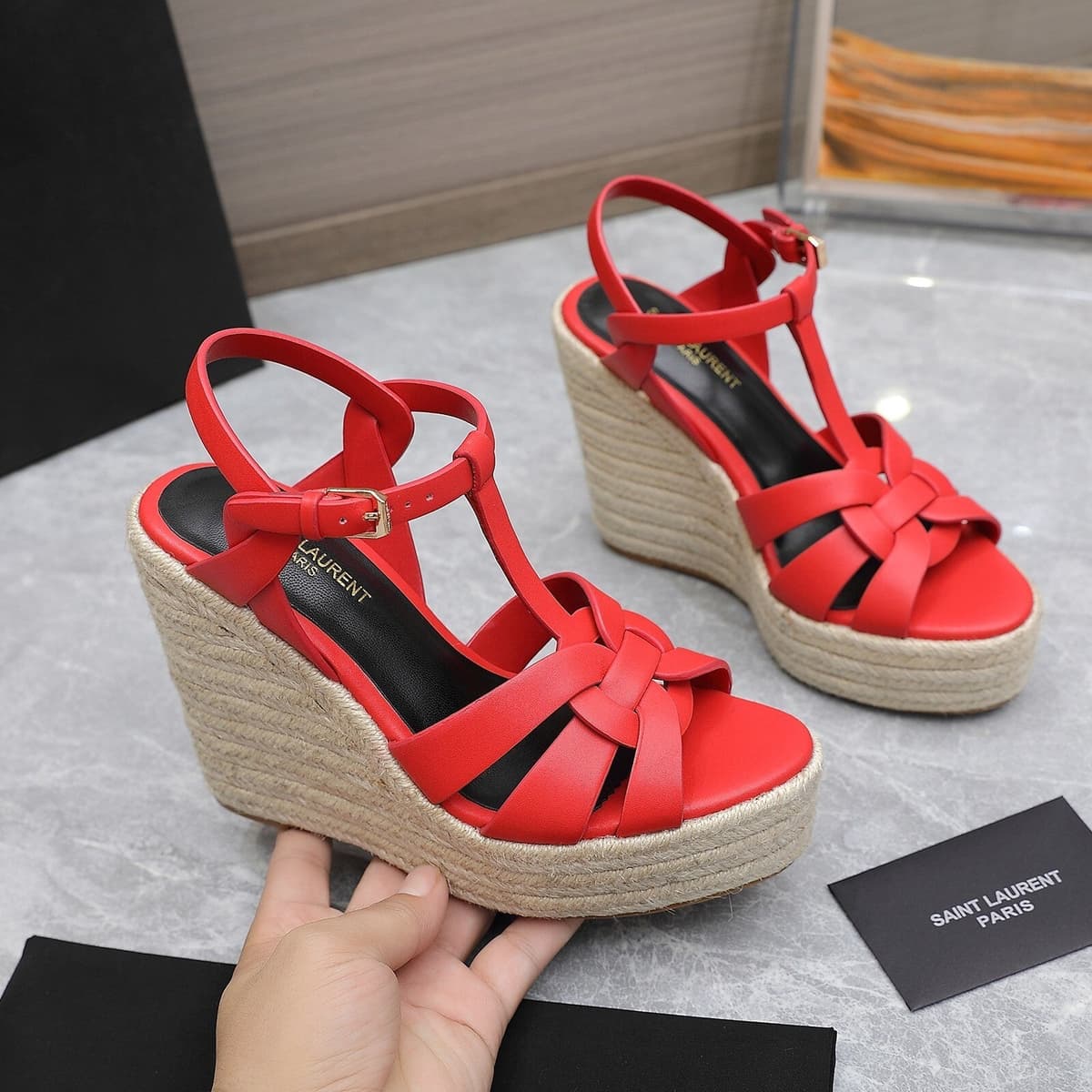 Saint Laurent Espadrille Tribute Red – Moda