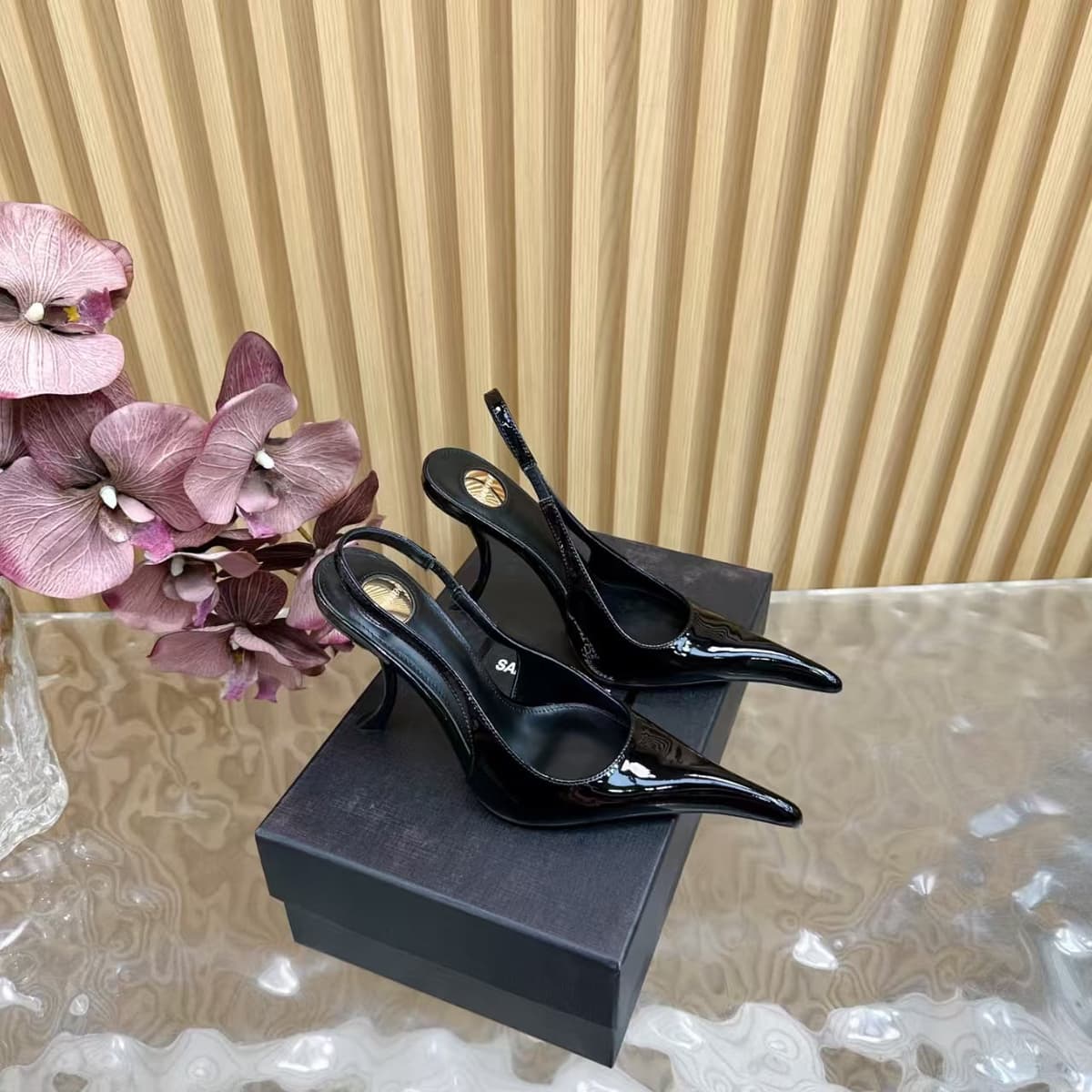 Saint Laurent Scarpin Opyum Sandal Black – Moda