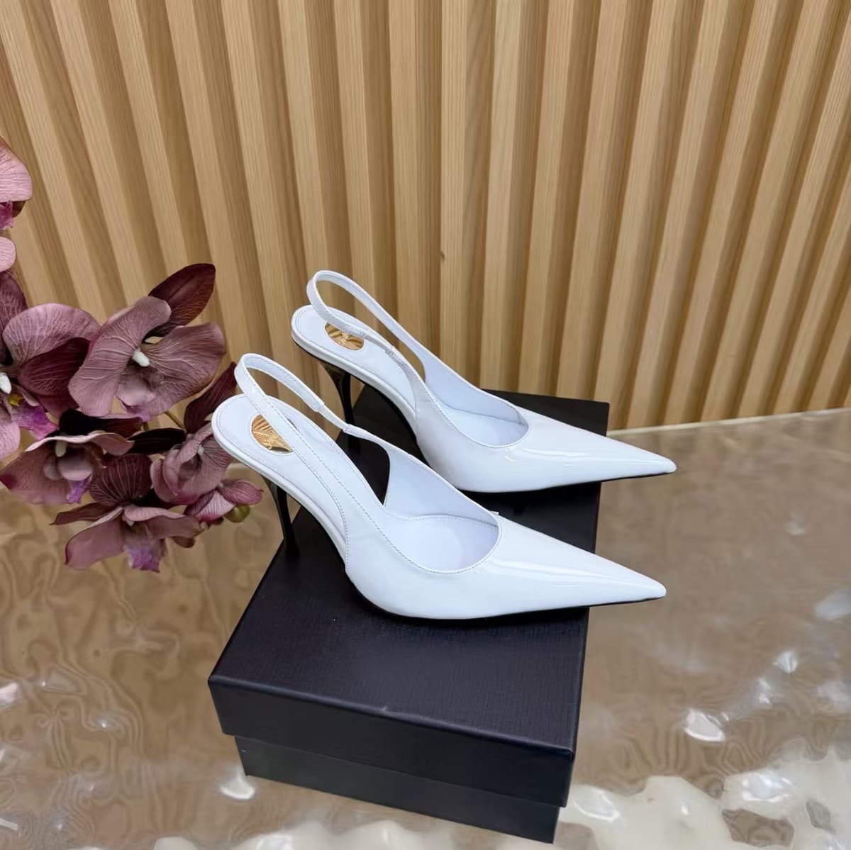 Saint Laurent Scarpin Slingback Sandal White – Moda
