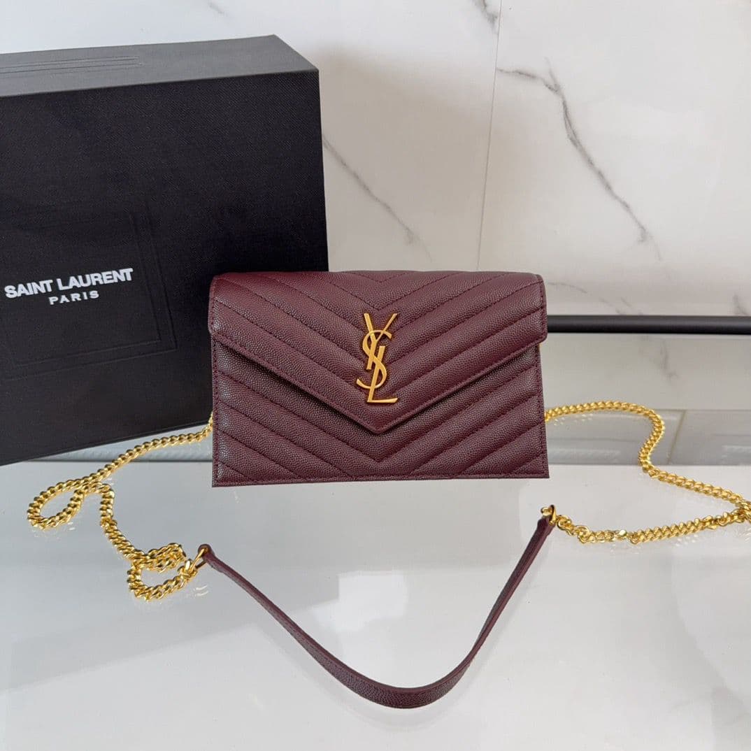 Saint Laurent Wallet Wine – Moda
