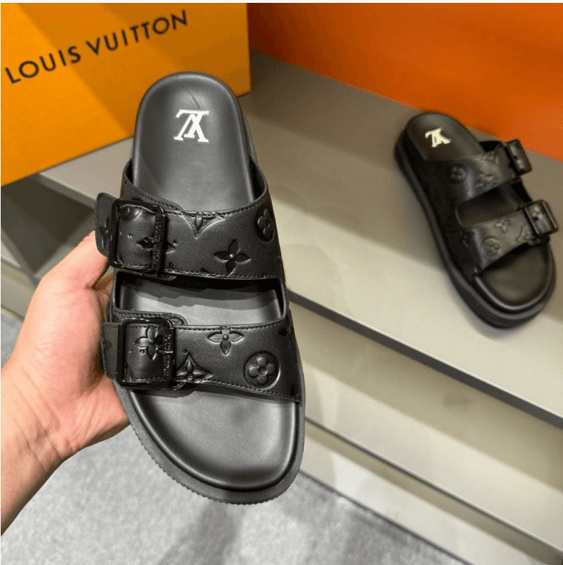 Sandalia Louis Vuitton Monogram Black . – Moda