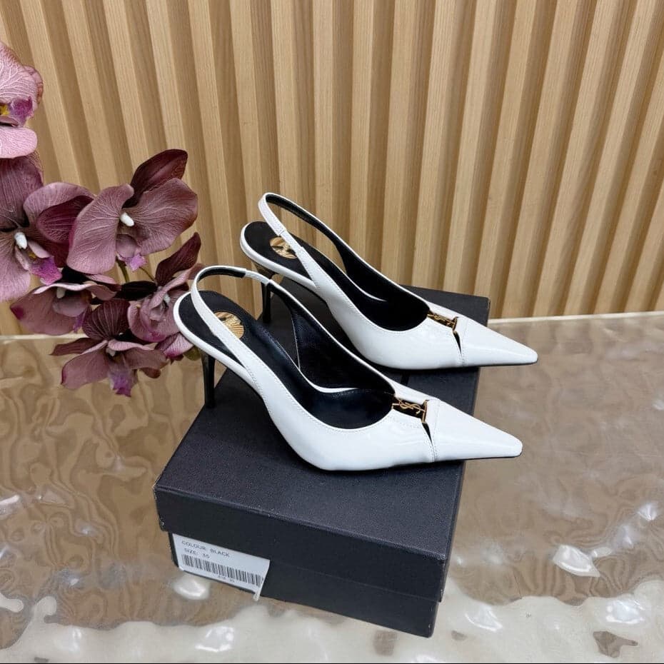 Scarpin Babylone Breteuil Saint Laurent White – Moda