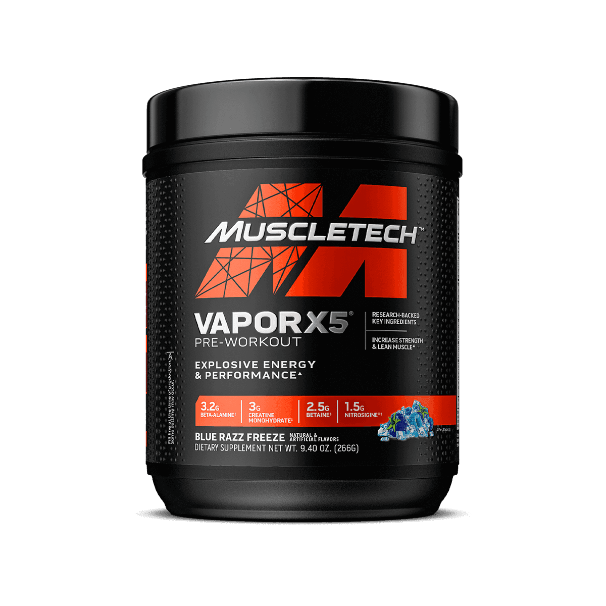 Muscletech Vapor X5 30 Doses 266 g Blue Razz Freeze – Suplementos