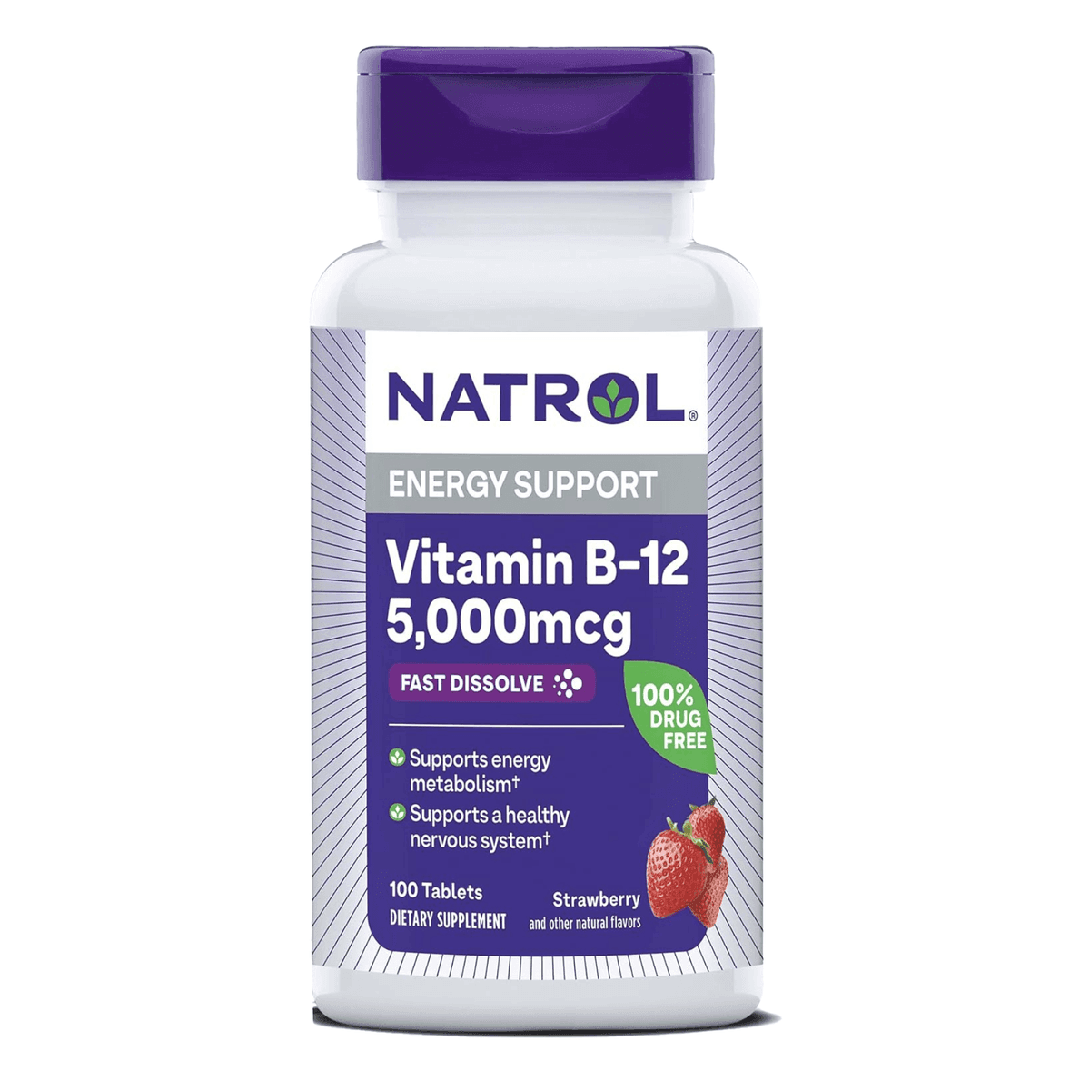 Natrol Vitamina B-12 5000mcg 100 Cápsulas – Suplementos