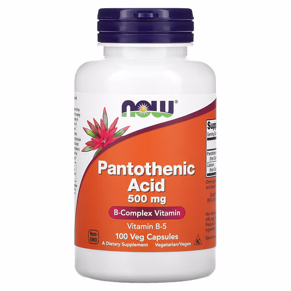 NOW Acid Pantothenic 500mg 100 Cápsulas – Suplementos