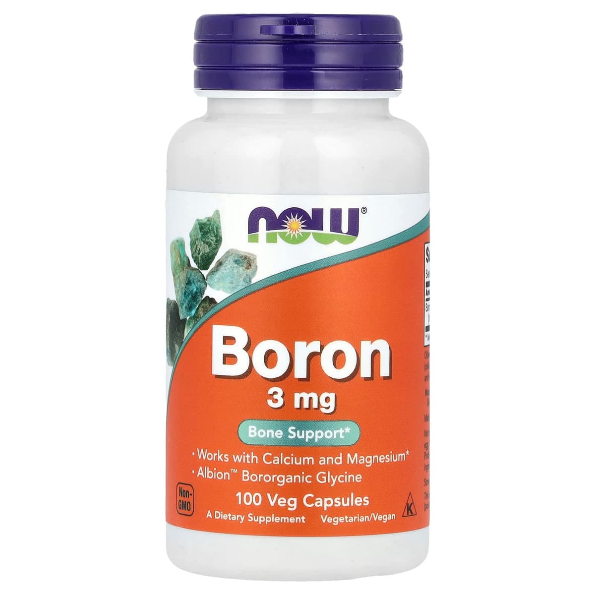Now Boron 3mg 100 Cápsulas – Suplementos