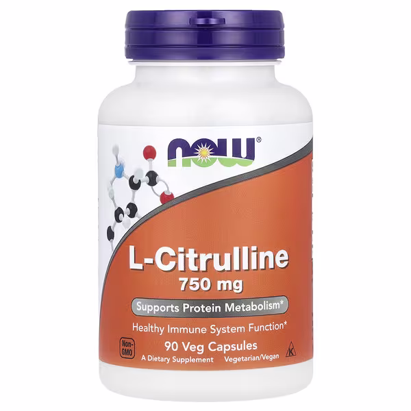 NOW L-Citrulline 750mg 90 Cápsulas – Suplementos