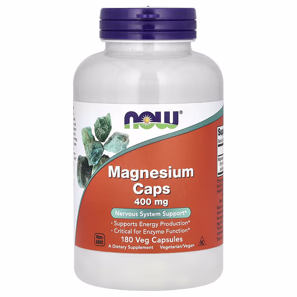 NOW Magnesium 400 mg 180 Cápsulas – Suplementos