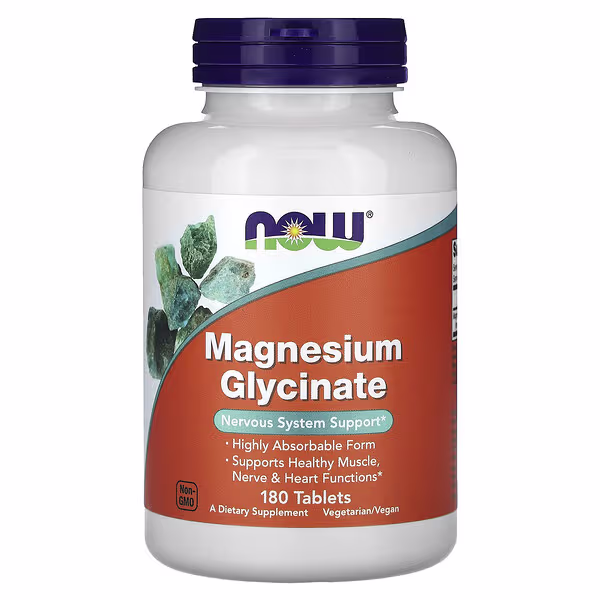 NOW Magnesium Glycinate 180 Cápsulas – Suplementos