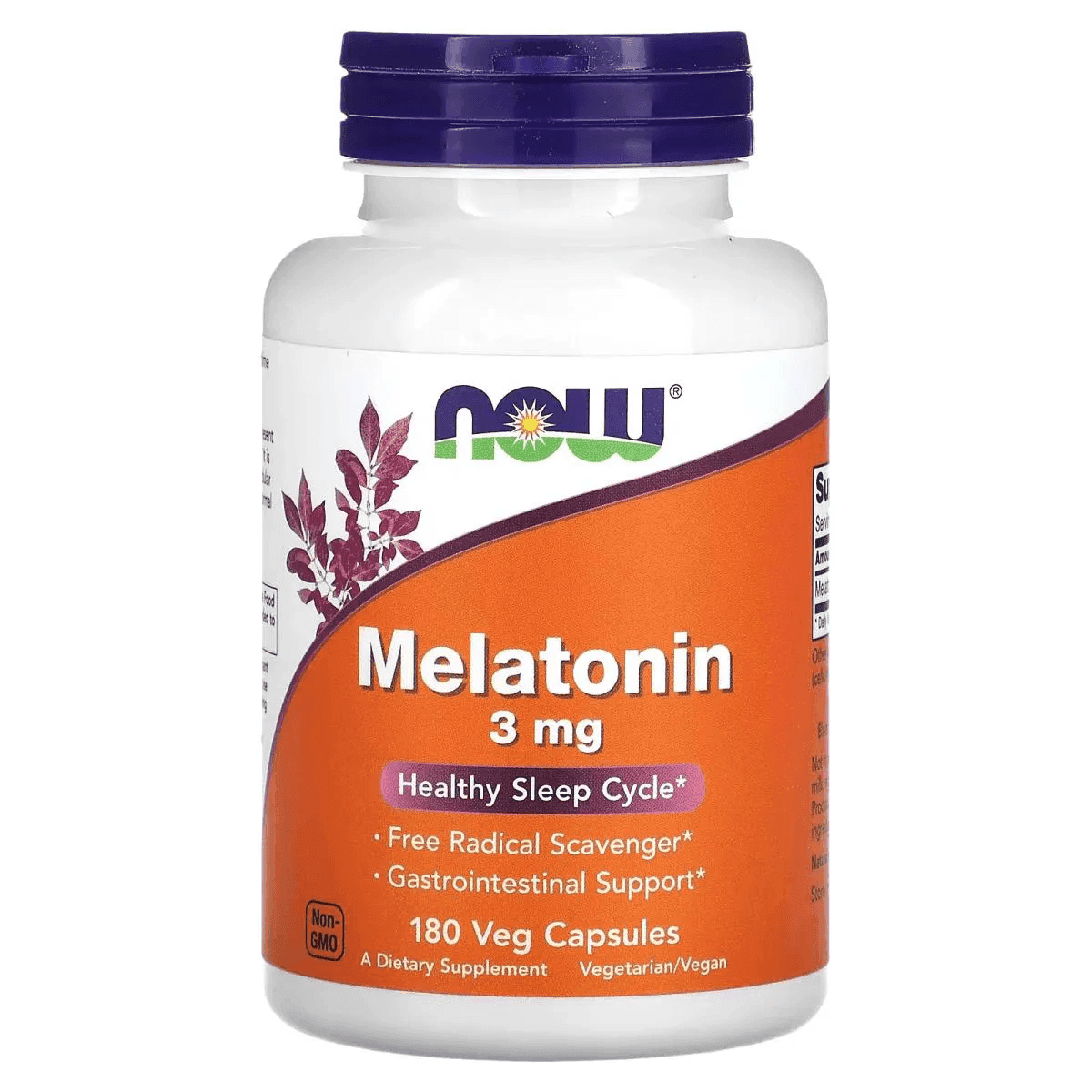 NOW Melatonina 3 mg 180 Cápsulas – Suplementos