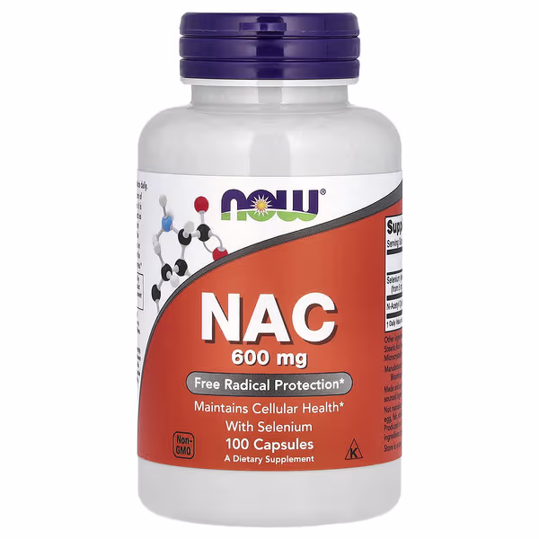 NOW NAC 600mg 100 Cápsulas – Suplementos