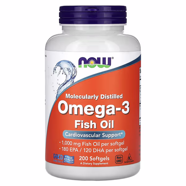 NOW Omega 3 1000mg 200 Cápsulas – Suplementos