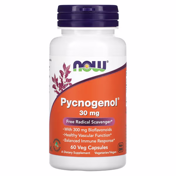 NOW Pycnogenol 30mg 60 Cápsulas – Suplementos