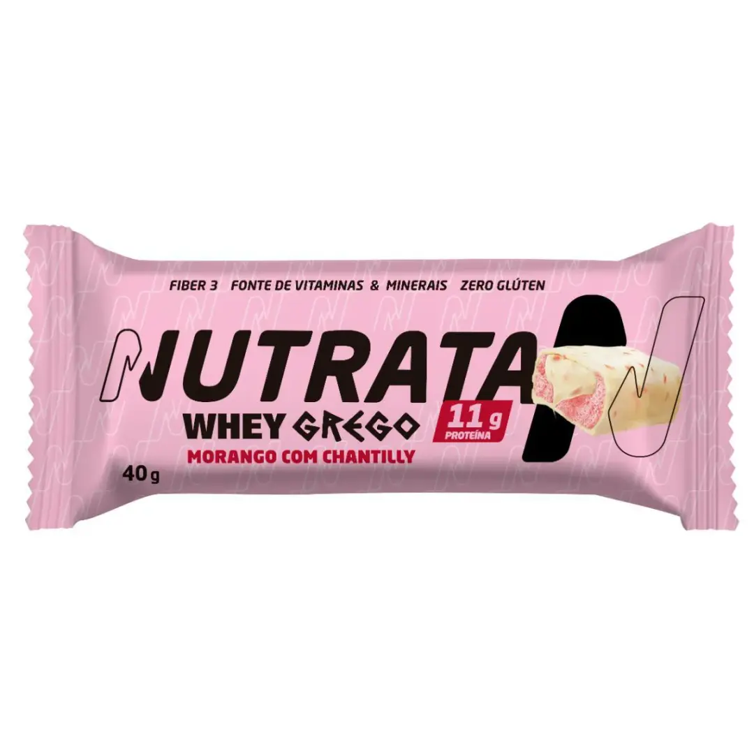 Nutrata Whey Grego Morango com Chantilly 40g – Suplementos