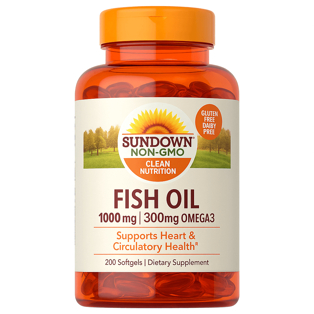 Sundown Fish Oil 1000mg 200 Softgels – Suplementos