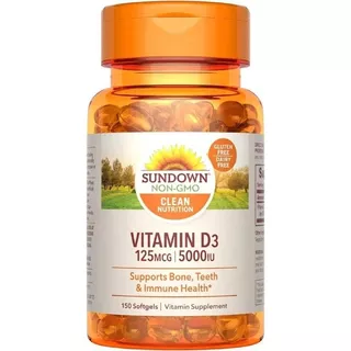 Sundown Vitamina D3 125 mcg 5.000UI 150 cápsulas – Suplementos