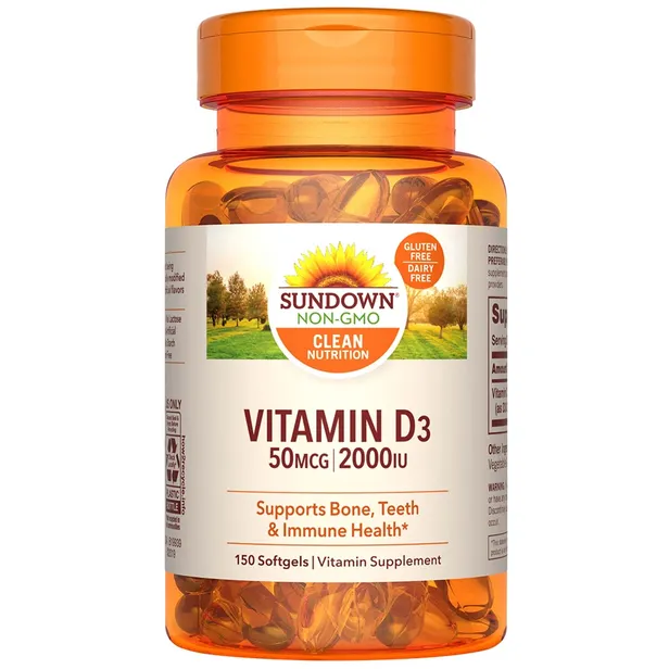 Sundown Vitamina D3 50 mcg 2.000UI 150 cápsulas – Suplementos
