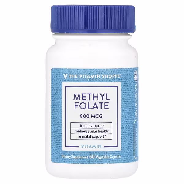The Vitamin Shoppe Methylfolate 800 mcg 60 capsulas – Suplementos