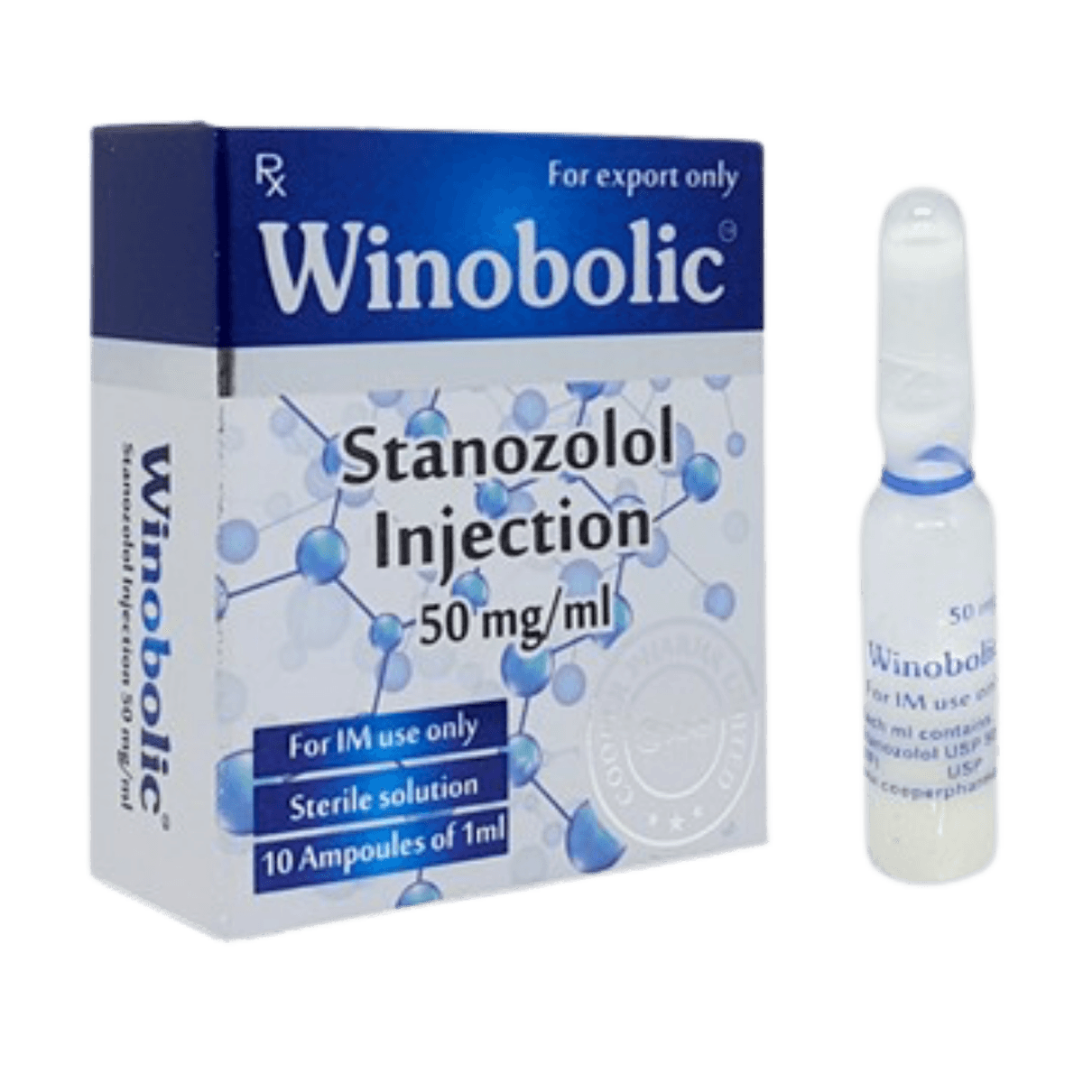 Winobolic Stanozolol Pro Injetável 50mg/ml – 10 Ampolas – Anabolizantes