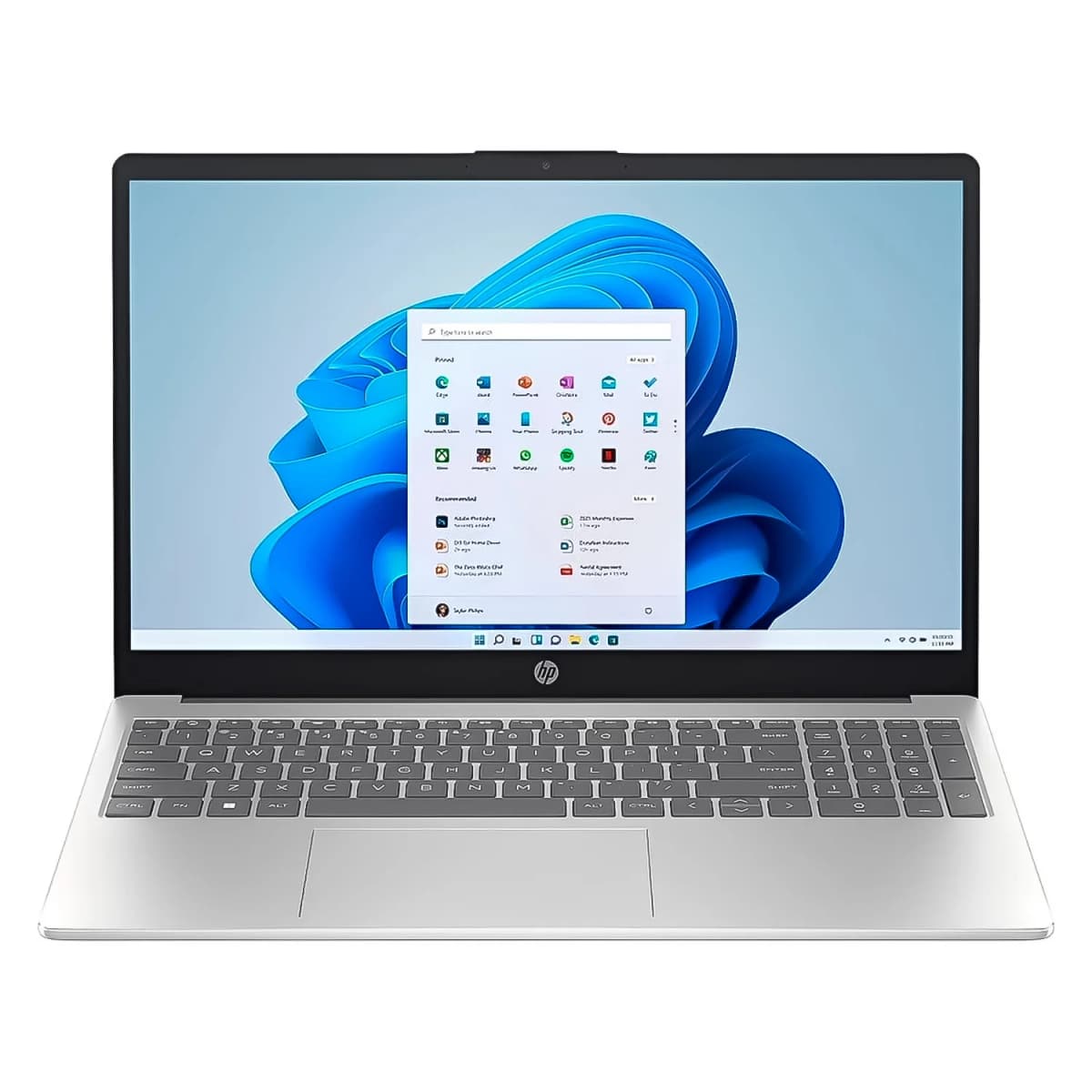 Notebook HP Intel Core i3-N305 8GB RAM 128GB eMMC Tela 15.6" HD Windows 11 Inglês Prata - 15-FD0113DX