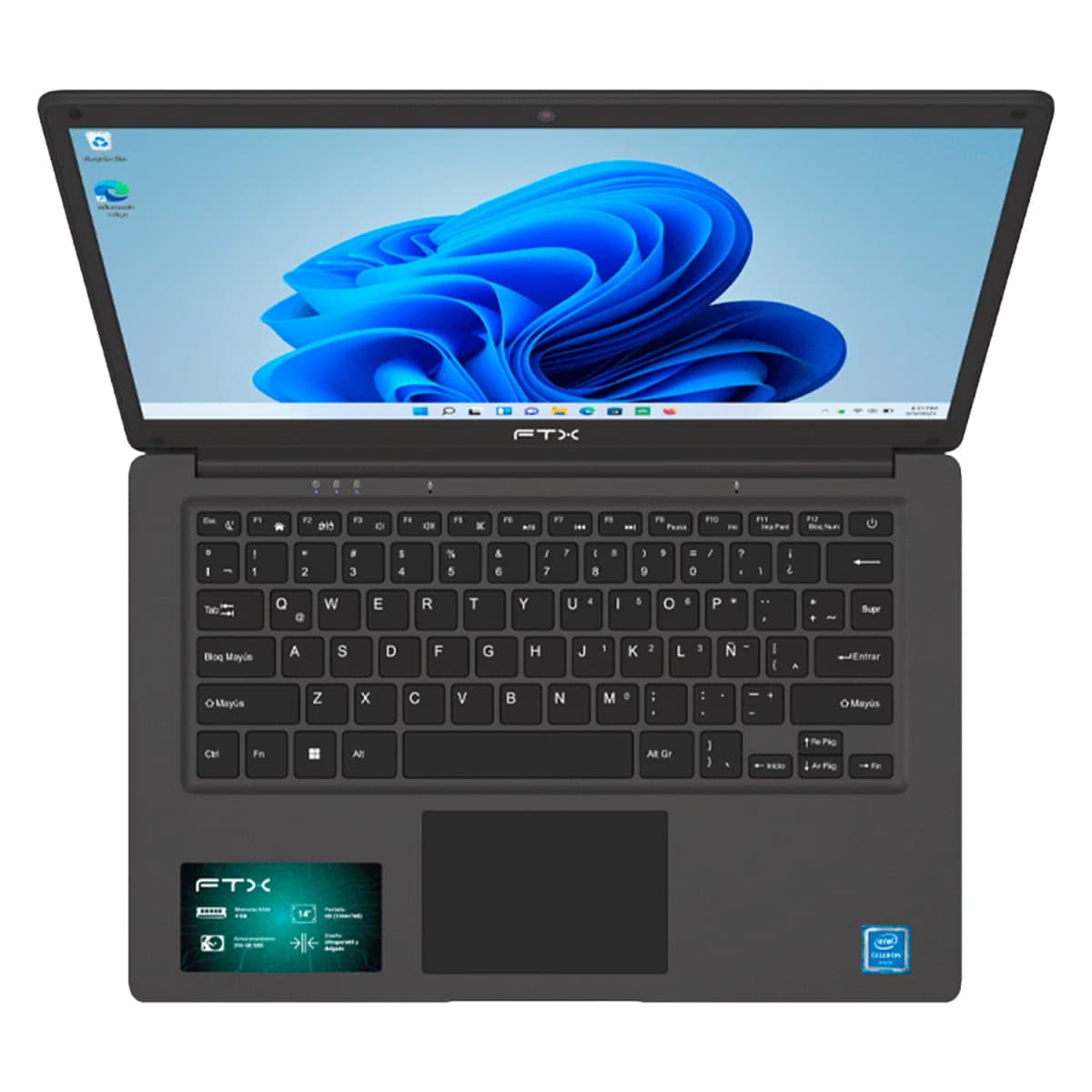 Notebook FTX Intel Celeron N4020 4GB RAM 256GB SSD Tela 14” Full HD Windows 11 Espanhol Cinza - N14-C2564ES
