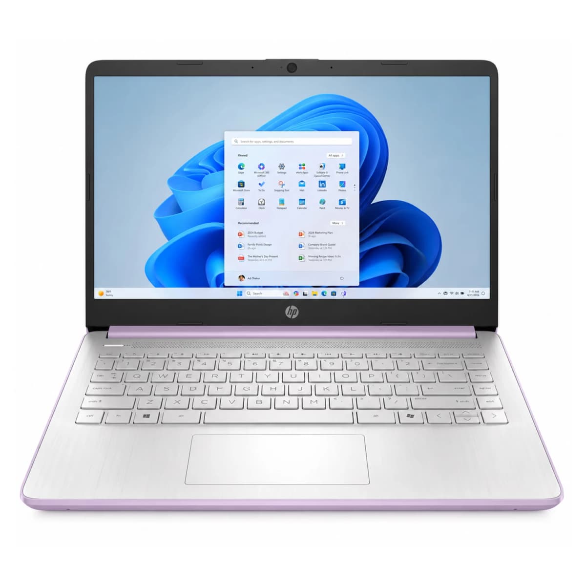 Notebook HP Intel N150 4GB RAM 128GB UFS Tela 14" HD Windows 11 Inglês Lilás - 14-DQ6104DX