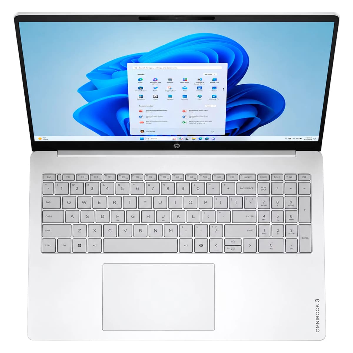 Notebook HP OmniBook 3 AMD Ryzen 5-40 8GB RAM 256GB SSD Tela 16" 2K Touch Windows 11 Inglês Prata - 16-BY0015DX