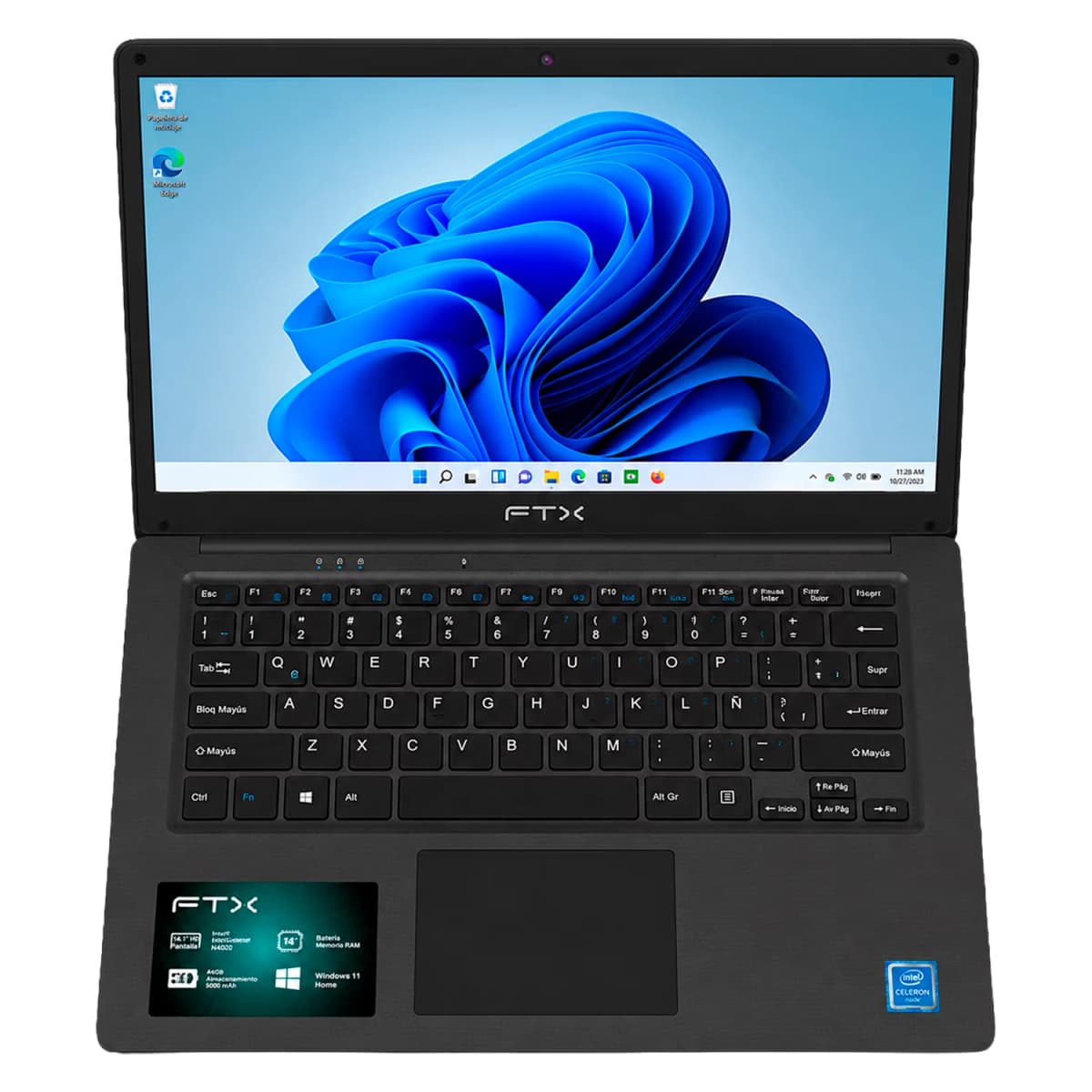 Notebook FTX C2564ES Intel Celeron N420 4GB RAM 256GB SSD Tela 14" Full HD Windows 11 Preto + Case - C2564ES