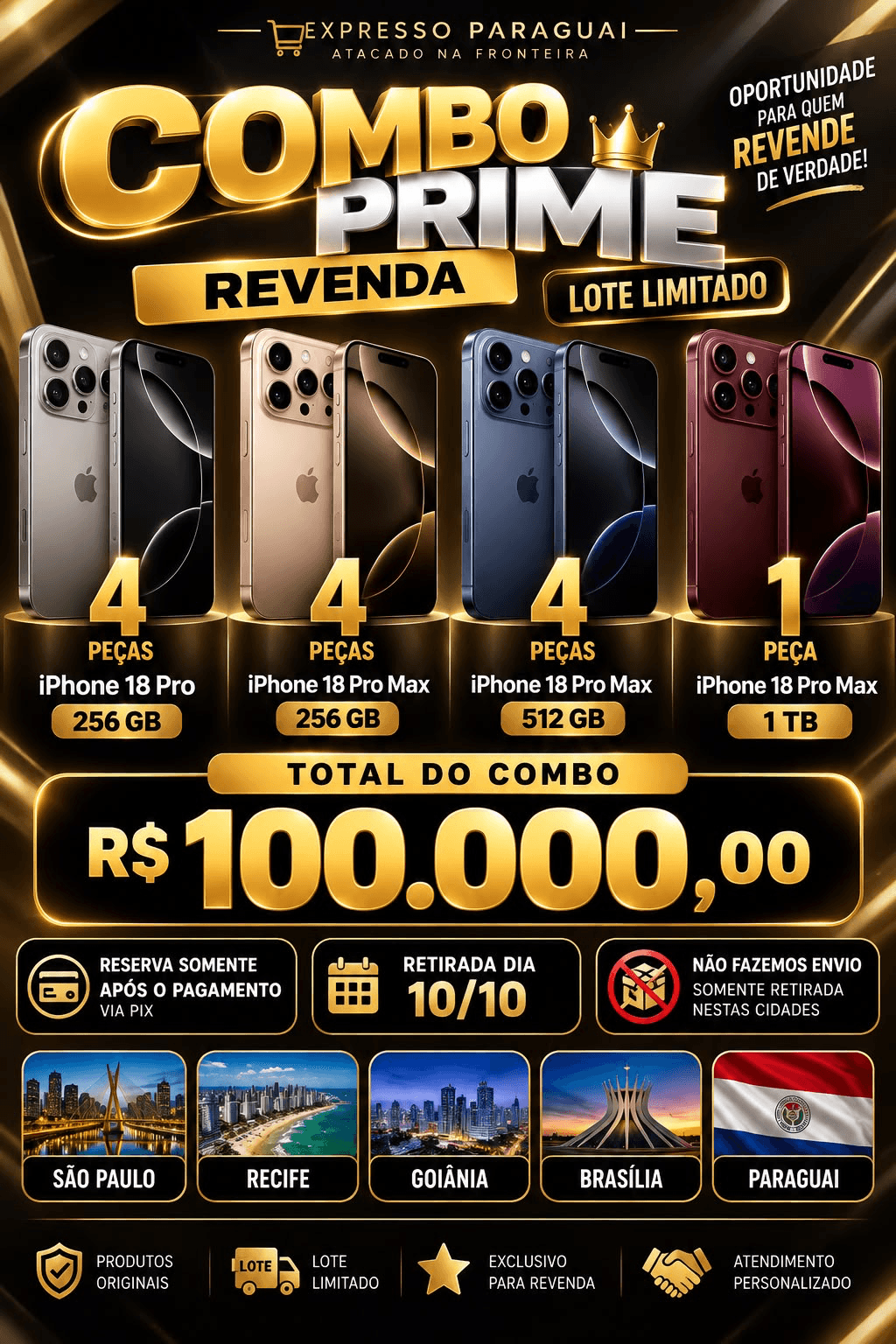 Combo Prime Revenda — 13x iPhone 18 — foto 1