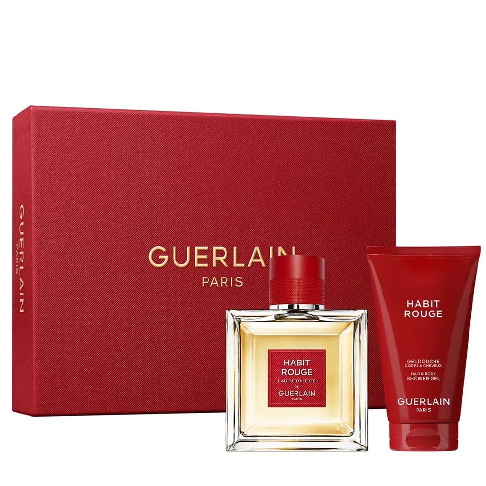 Guerlain kit habit rouge mas eau de toilette 100ml+75ml+gel de ducha