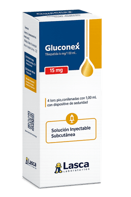 Gluconex Tirzepatida 15mg — 4 Seringas Pré-Cheias