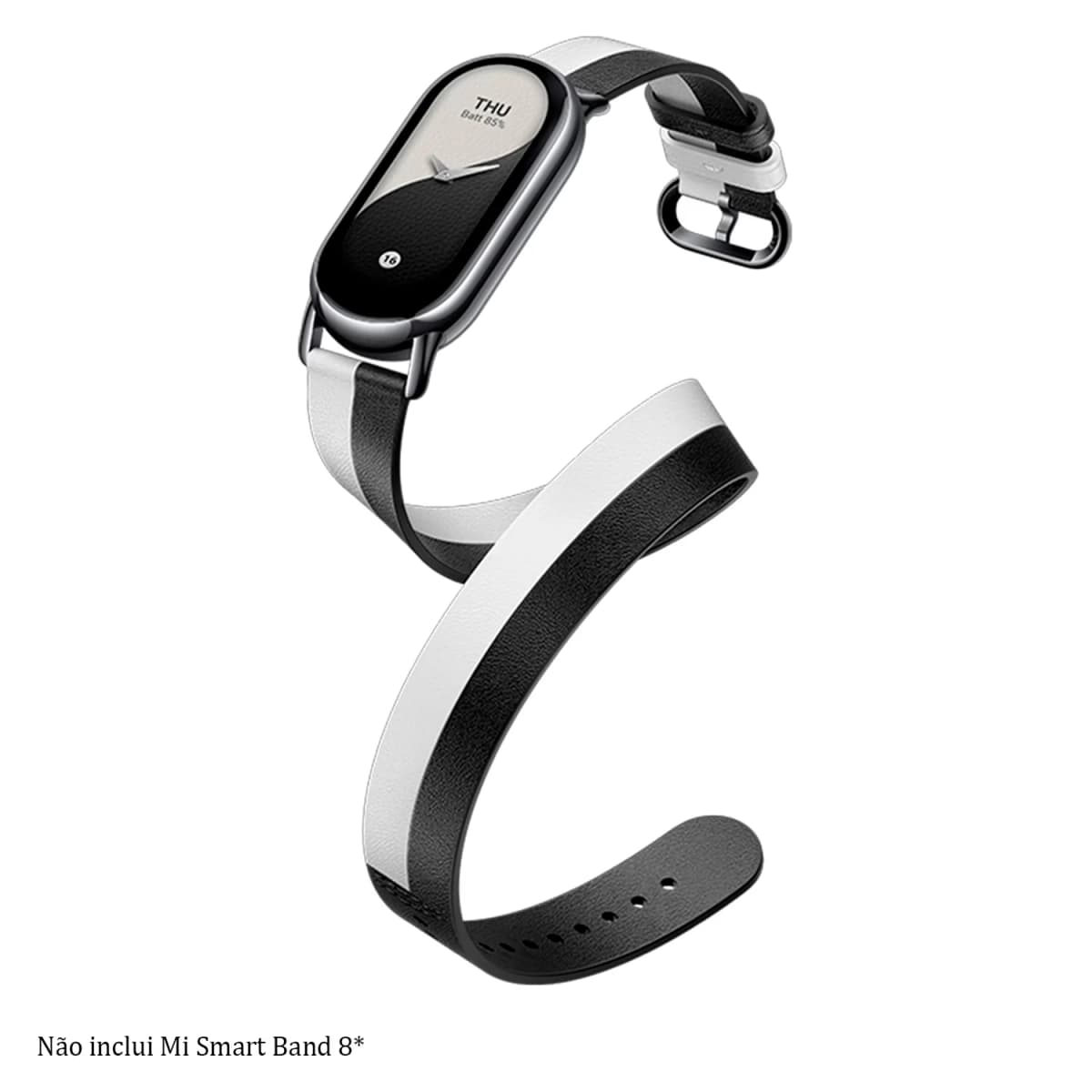 Pulseira Xiaomi Double Wrap Strap BHR7311GL para Smart Band 8 - Preto e Branco