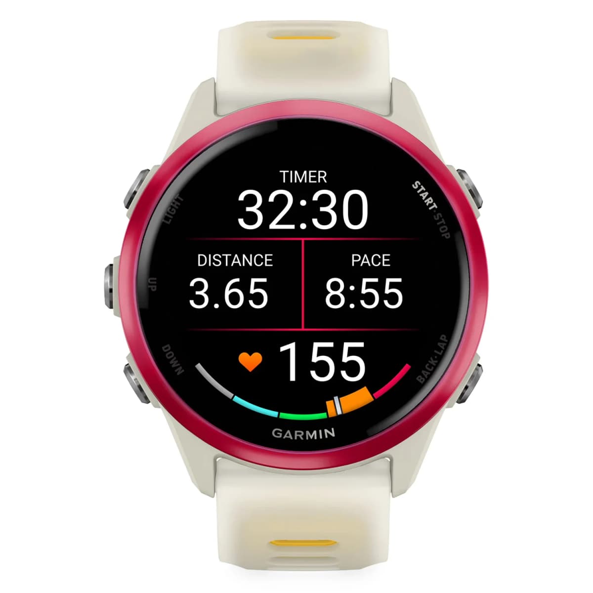 Smartwatch Garmin Forerunner 570S 010-02970-02 42mm - Branco e Amarelo