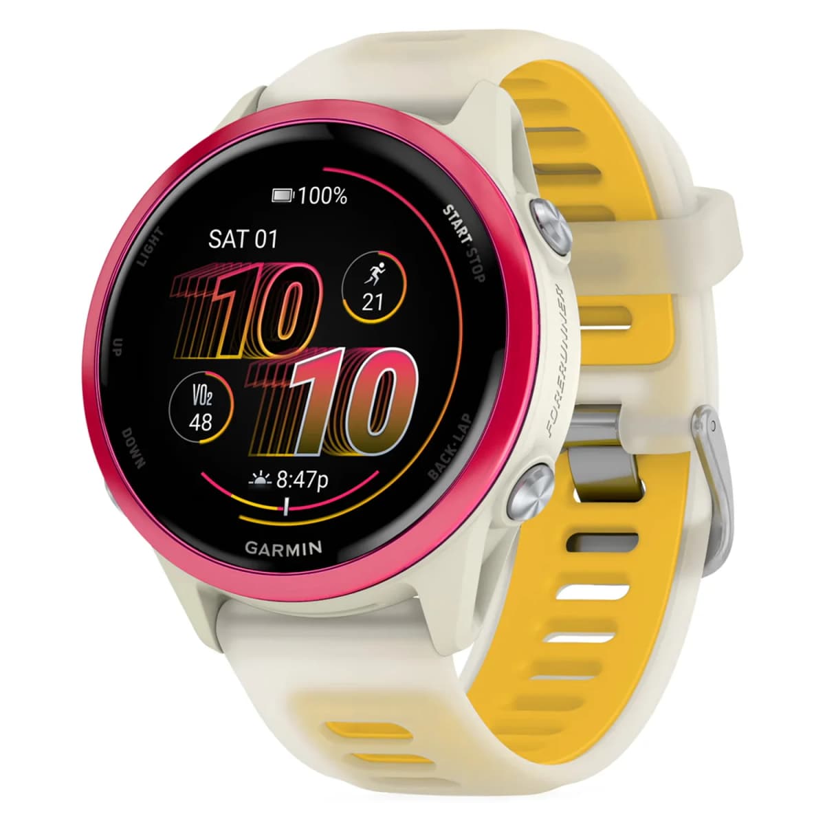 Smartwatch Garmin Forerunner 570S 010-02970-02 42mm - Branco e Amarelo